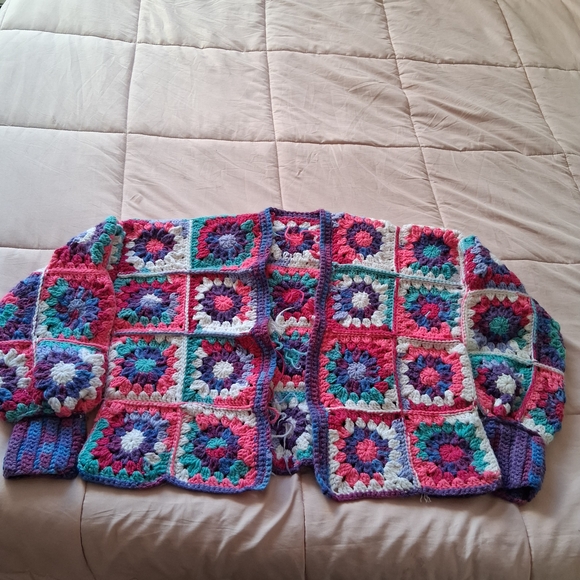 Handmade Jackets & Blazers - Vibrant Crochet Patchwork Jacket